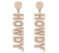 Western Cowgirl Earrings Rhinestone Glitter Disco Handmade Crystal Beaded Howdy Dangle Earrings Nashville Rodeo Party Outfits Jewelry for Women, L, Metal Crystal, crystal