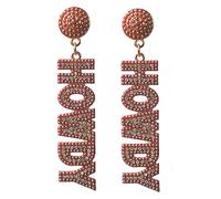 Western Cowgirl HOWDY drop Dangle Earrings Handmade Beaded Crystal Cowboy Nashville Country Concert Rodeo Outfits Party Accessories for Women, Crystal Resin Pearl, crystal