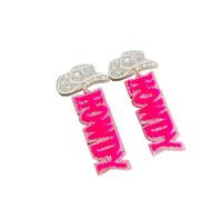 Western Cowgirl HOWDY Letters Earrings Glitter Acrylic Drop Dangle Earrings Disco Cowboy Hat Earrings Country Concert Party Outfits Jewelry for Women, Alloy Steel, No Gemstone