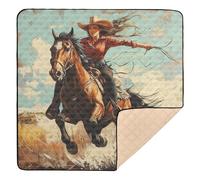 Western Cowgirl Wild West Soft Thick Baby Gym & Activity Mat for Indoor Outdoor Lightweight Tummy Time Activity Mat for Babies Infants Toddlers, 50'' x 50''