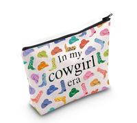 Western Cowgirls Cosmetic Bag in My Cowgirl Era Makeup Bag Cowboy Cowgirls Boots Idea Zipper Bag Western Country Hat Gift Bag (MB, Cowgirl Era-PY2)
