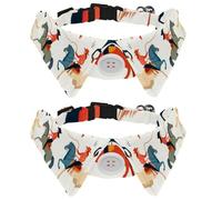 Western Cowgirls Rodeo Wild Horses Pattern 2 Pieces Puppy Collars, Lapel Style Paws Dog Collar with Tie, Adjustable Pet Bowties for Small Medium Dogs Cats