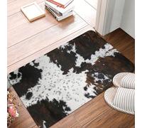 Western Cowhide Cow Print Bath Mats for Bathroom, Soft Absorbent Cow Bath Rug Non-Slip Floor Rug Carpets for Kitchen Bathroom Laundry Bedroom Living Room Decoration