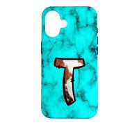 Western Cowhide Letter T Initial Alphabet Design Case for iPhone 16