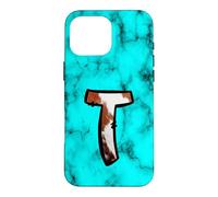 Western Cowhide Letter T Initial Alphabet Design Case for iPhone 16 Pro Max