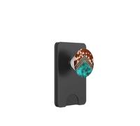 Western Cowhide Turquoise Chevron Brown Boho Country Art PopSockets PopWallet for MagSafe