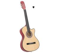 VidaXL Western Acoustic Cutaway Guitar With 6 Strings 38 Basewood, Brown