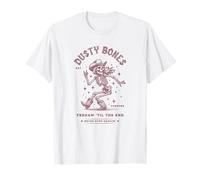 Western Dancing Dusty Boots Cowboy Hat Cowgirl Skeleton T-Shirt