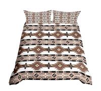 Western Decor,Vintage Exotic Indian Geometry Duvet Cover Boho Western Bedding Sets Super King,Ethnic Tribal Arrow Comforter Cover Aztec Bed Set,Western Home Decor Rustic Farmhouse Bedroom Brown