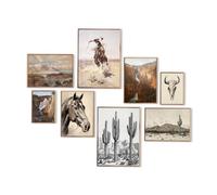 Western Decor Vintage Southwestern Wall Art,Farmhouse Wall Decor Western Cowboy Pictures,Boho Ranch Desert Western Wall Decor Aesthetic,Southwestern Artwork Prints for Western Bedroom Bathroom