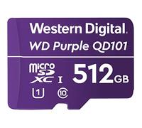 Western Digital WD Purple SC QD101 512GB Smart Video Surveillance microSDXC Card, Ultra Endurance Up to 256 TBW