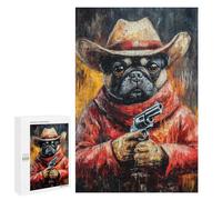 Western Dog Sheriff Art Print Puzzle 1000 Teile Schwer Puzzle Spielzeug Lernspiel Impossible Herausforderungsspielzeug Für Erwachsene Kinder 1000 PCS