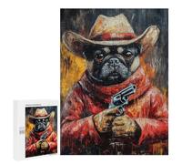 Western Dog Sheriff Art Print Puzzle 1000 Teile Schwer Puzzle Spielzeug Lernspiel Impossible Herausforderungsspielzeug Für Erwachsene Kinder 500 PCS