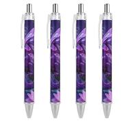 Western Dragon Animal Retractable Ballpoint Pen Black Ink Ball Point Pen Work Pens 4 PCS