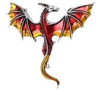 Western Dragon Enameled Brooch Alloy Craftsmanship Multipurpose Chest Decoration for Clothing Bags Event New Year Party Jewelry Gift