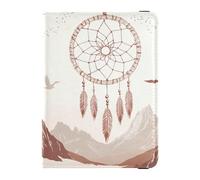 Western Dream Catchers Tribal Mountains Leather Passport Holder for Travel Secure Hidden Passport Case for Family Trip Document