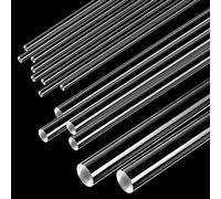 Western Eagle Workshop 14 Pieces Clear Acrylic Round Rods Kit,Length 305mm Diameter 6mm 8pcs 12mm 4pcs 22mm 2pcs,Solid Rods DIY Model Materials Acrylic Round Rods for Model Making DIY Crafts
