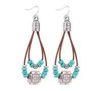 Western Earrings for Women, Bohemian Imitation Turquoise Dangle Drop Earrings Lightweight Boho Jewelry for Country Concert Music Festival Outfit Accessories