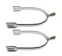 Western- & Englisch-Sporen für Herren - Verchromte Pferdesporen (11x7.5 cm) with drehbarem Kupfer-Zahnrad - 1 Paar Cowboy-Stiefelsporen aus Zinklegierung für Reittraining & Turniersport