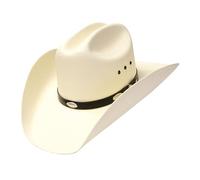 Western Express Natural Straw Cowboy Hat for Men and Women - Cattleman Style with Black Hat Band and Silver Conchos, Off-white, 7.5