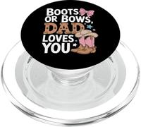 Western Father Boots Or Bows Dad Loves You Rustic Cowboy PopSockets PopGrip for MagSafe