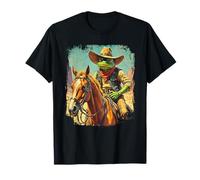 Western Frog Cowboy Horse Bandit Sheriff Vintage Graphic T-Shirt