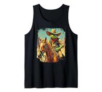 Western Frog Cowboy Horse Bandit Sheriff Vintage Graphic Tank Top