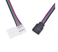 Western Gadget® 1/5/10Pcs 10mm 4 Pin Male RGB LED Strip PCB Adapter Cable for 5050 3528 LED Light Extension, Controller Connection, TV Backlight (1)