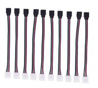 Western Gadget® 1/5/10Pcs 10mm 4 Pin Male RGB LED Strip PCB Adapter Cable for 5050 3528 LED Light Extension, Controller Connection, TV Backlight (10)