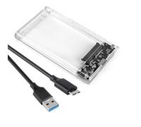 Western Gadget® 2.5" USB 3.0 to SATA III External Hard Drive Enclosure, Tool-Free Transparent HDD/SSD Case, 5Gbps Data Transfer, Portable Caddy for 7mm/9.5mm 2.5" Drives, Compatible with PC/Mac/Linux