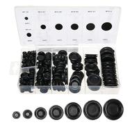 Western Gadget® 200 Piece Rubber Grommet Assortment Kit - Open & Closed Blanking Grommets, 7 Sizes for Car, Electrical, DIY, Wire Sealing - with Storage Case