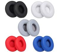 Western Gadget® 2X Replacement Ear Pads Cushions compatible with Beats Solo 2 & Solo 2.0 Wired/Wireless Headphones - Memory Foam & Protein Leather Earpads, Noise Isolation, Comfortable Covers (Grey)