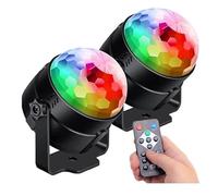 Western Gadget [Pack of 2] Disco Lights, 360°Rotation Sound Activated Disco Ball Lights with Remote Control, Party Light for Kids Halloween Xmas Birthday Disco Parties Lighting, Dance Karaoke