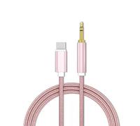 Western Gadget USB C to Aux 3.5mm Cable Audio Jack, Aux to USB C Adapter Lead Type C to 3.5mm Male Headphone Cord Car Stereo Compatible with Samsung Galaxy S25 S24 Ultra Note 20/10, iPad Pro (Pink)