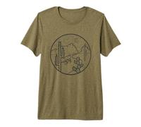 Western Graphic Cresent Moon Desert Mountains Cactus Scorpio Premium T-Shirt