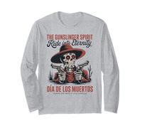 Western Gunslinger Skull Ride into Eternity Long Sleeve T-Shirt