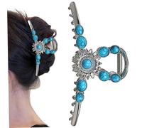 Western Hair Clips, Vintage Turquoise Hair Clip, 4.5 Inch Extra Large Claw Clip, Nonslip Western Claw Clips for Women Lady Girls Thick Hair