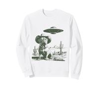 Western Hat Dog & UFO Desert Landscape Design Sweatshirt