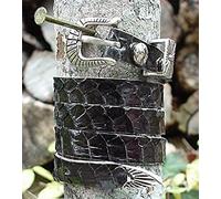 Western Hatband Hat Band Black Genuine Snake Skin with 3 Pc Buckle Set