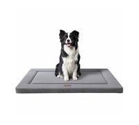 WESTERN HOME Dog Crate Mattress Dog Bed Large washable for Crate,Dog Crate Pad Mat with Soft wave Warm Plush Grey 90.2X59.7X3cm