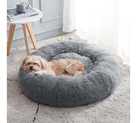 WESTERN HOME WH Calming Dog & Cat Bed, Anti-Anxiety Donut Cuddler Warming Cozy Soft Round Bed, Fluffy Faux Fur Plush Cushion Bed for Small Medium Dogs and Cats (20"/24"/27"/30")