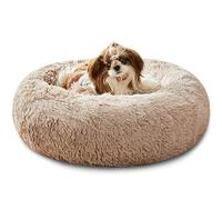 WESTERN HOME WH Dog Bed,Cat Kitten Bed large washable,Waterproof Scruffs Dog Bed,Fluffy Plush Dog Basket with Anti-Slip Bottom, Brown,XL (70x70x20 cm)