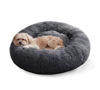 WESTERN HOME WH Dog Bed,Cat Kitten Bed large washable,Waterproof Scruffs Dogs Beds,Fluffy Plush Dog Basket with Anti-Slip Bottom,Dark Grey,L (60x60x20 cm)