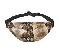 Western Horse Boys large waist bag, travel crossbody waist bag, suitable for enjoying sports, running, cycling, travel, fishing