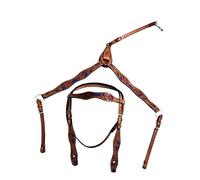 Western Horse Headstall Bridle Breast Collar Tack Set Leather Floral Tooled Handmade Full Cob Pony Breastplate ME-HBC-018 (Cob)