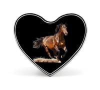 Western Horse Printed Heart Badge Brooch Pins Funny Lapel Tie Pin Button Decoration for Men Women
