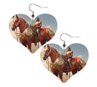 Western Horse Prints Leather Heart earrings Pendant Stylish and light Lightweight Dangle for Women Girls, One Size, Leather, No Gemstone