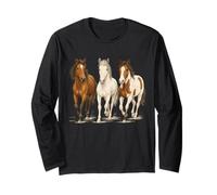 Western Horses Womens Graphic Tee Cowgirl Rodeo Horse Lover Long Sleeve T-Shirt
