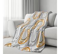 Western Horseshoe Fleece Throw Blanket for Sofa, Soft Cozy Country Pattern Plush Blanket for Bed, Warm Flannel Rustic Swirl Bedding Blankets for Adults and Kids 70x100 cm