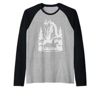 Western Indian Horse Rider Silhouette, Native Indian Riding Raglan Baseball Tee